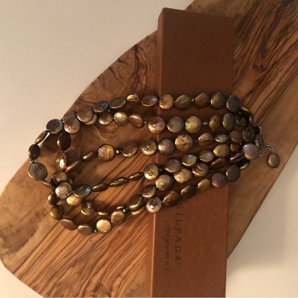 Beautiful Silpada Copper Coin Pearl, Smokey Quartz & Sterling Silver Necklace - Picture 8 of 9